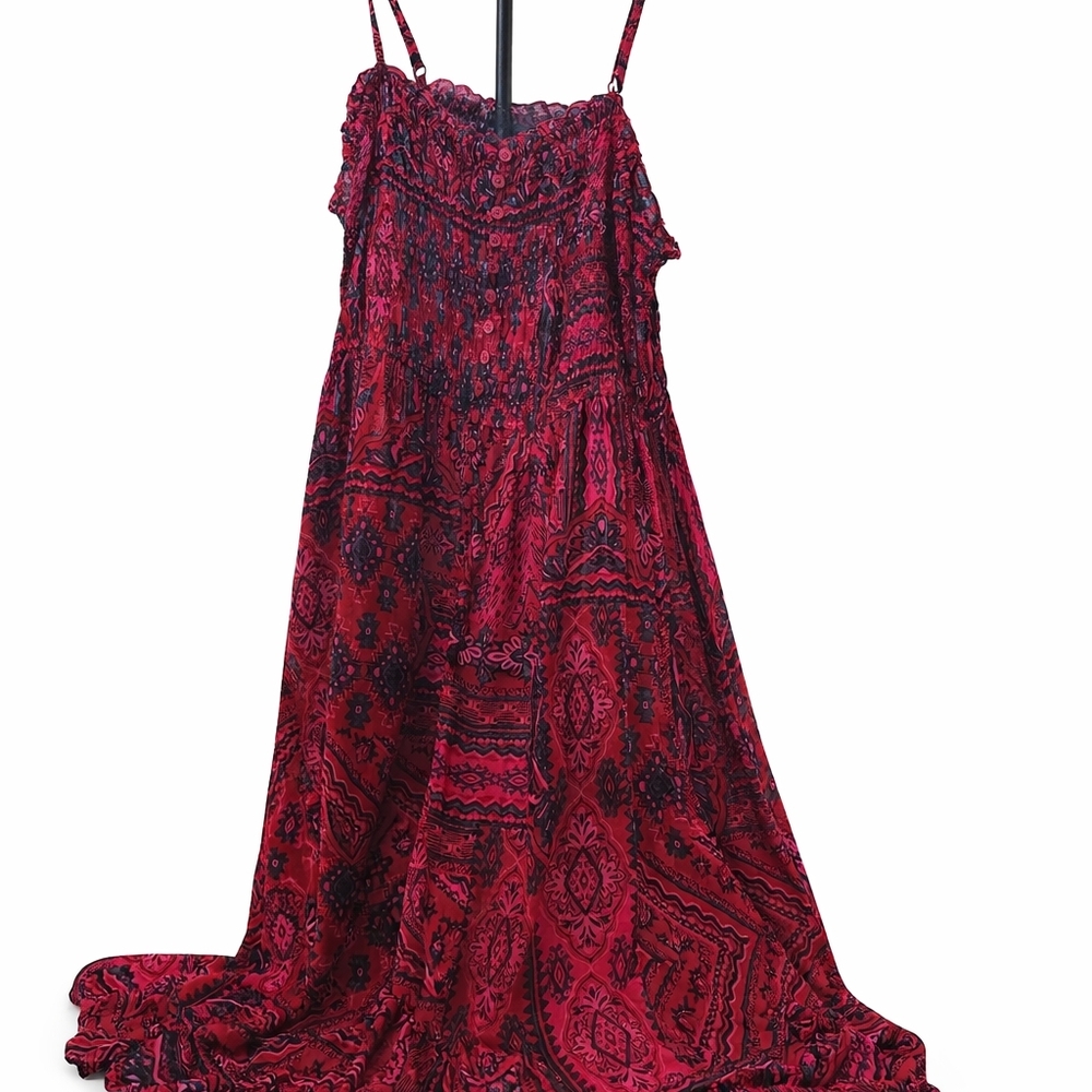 Torrid Crimson and Ebony Bohemian Maxi Dress